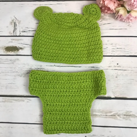 Newborn Baby Crochet Knit Frog Outfit Photo Prop - Picture 6 of 8